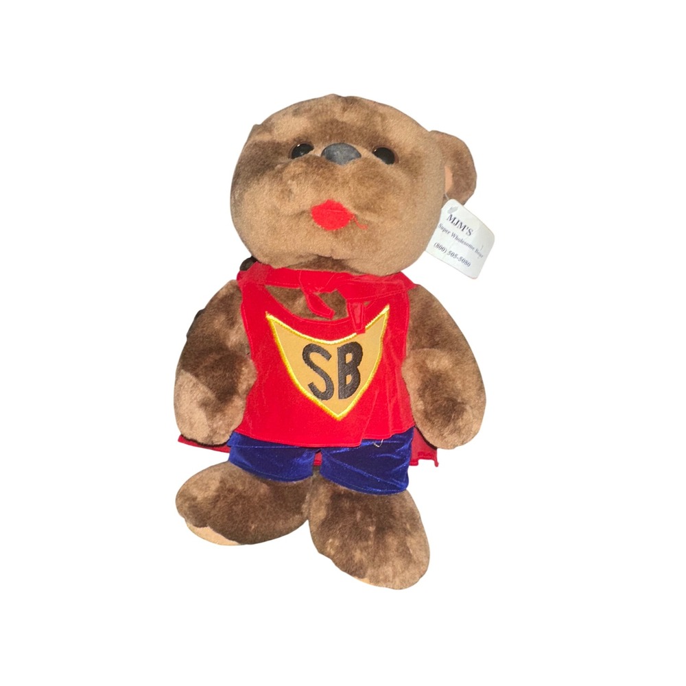 MJM'S Super Wholesome Bear Series 1 Superhero Plush Brown Teddy Cape SB Shield